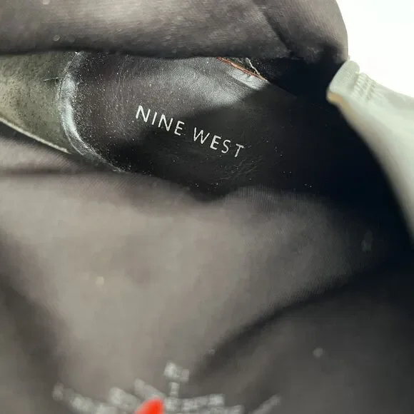 Nine West Size 11 Tulia Leather Wedge Bootie Ankle Boots Shoes Buckle Detail - Picture 5 of 10